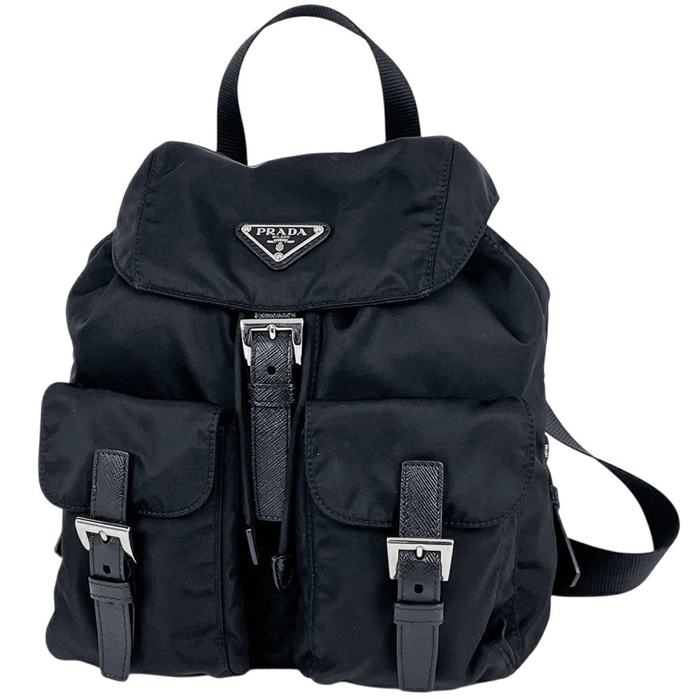 Prada Plate Backpack Rucksack Black